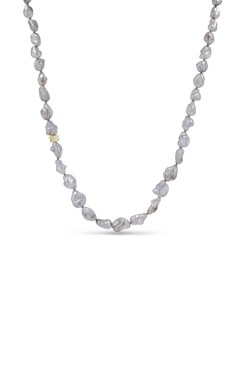 14K Keshi Pearl Necklace, Main, color, Grey Pearl