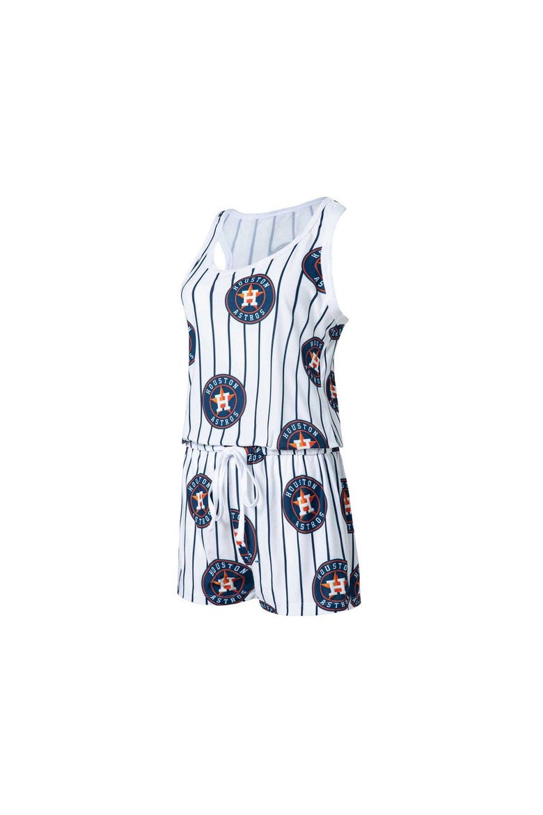 Women's Concepts Sport White Houston Astros Reel Pinstripe Knit Romper, Main, color, White