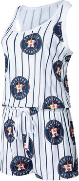 CONCEPTS SPORT Women's Concepts Sport White Houston Astros Reel Pinstripe Knit Romper