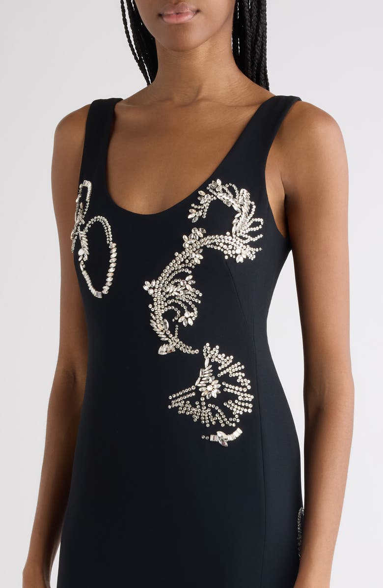 Dries Van Noten Embellished Sleeveless Column Gown, Alternate, color, Black