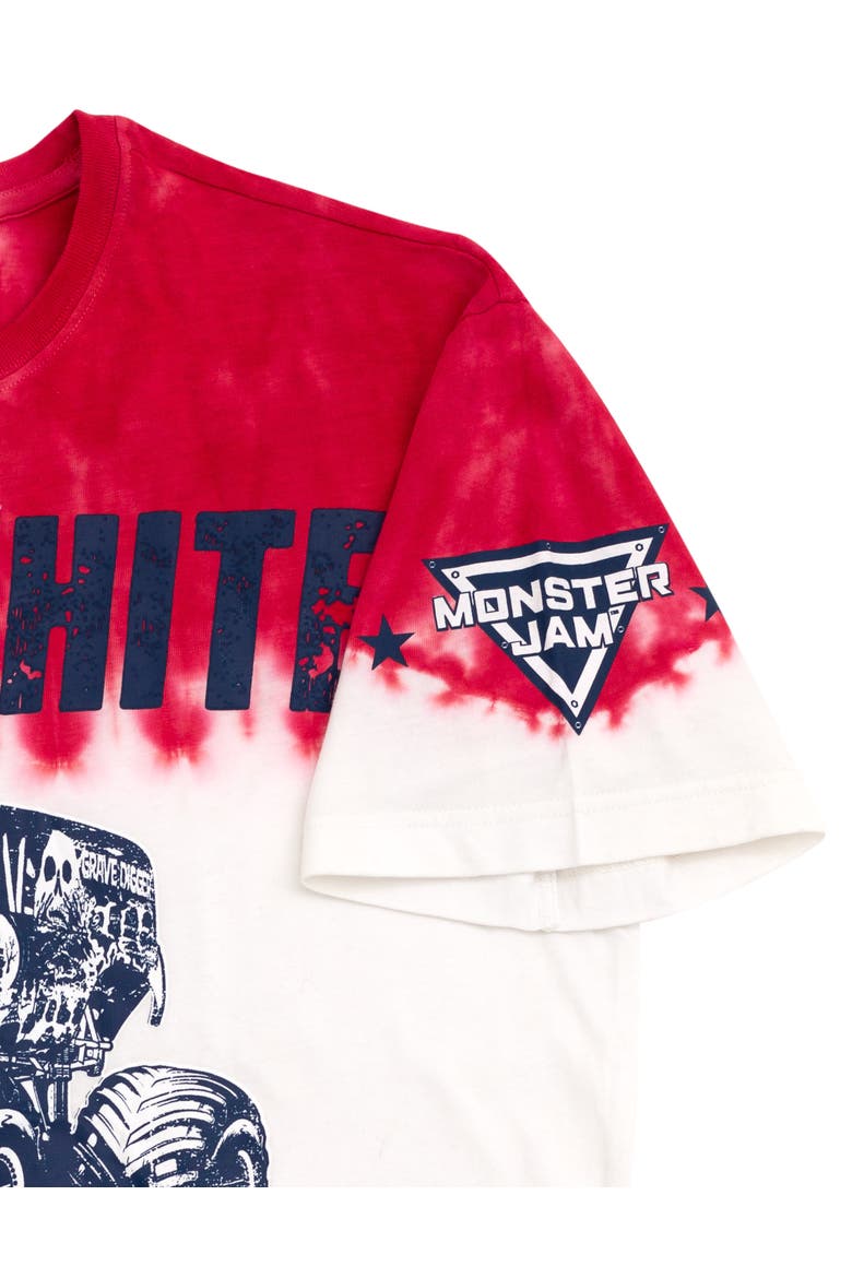 Grave Digger Short Sleeve T-Shirt, Alternate, color, Red White Blue Tie Dye