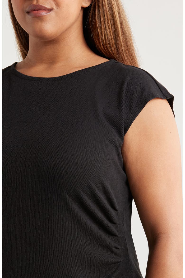 Cap Sleeve Top, Alternate, color, BLACK