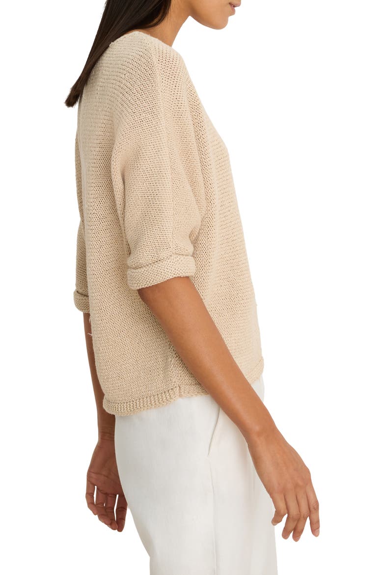 Crimpy Roll Sleeve Sweater, Alternate, color, LATTE