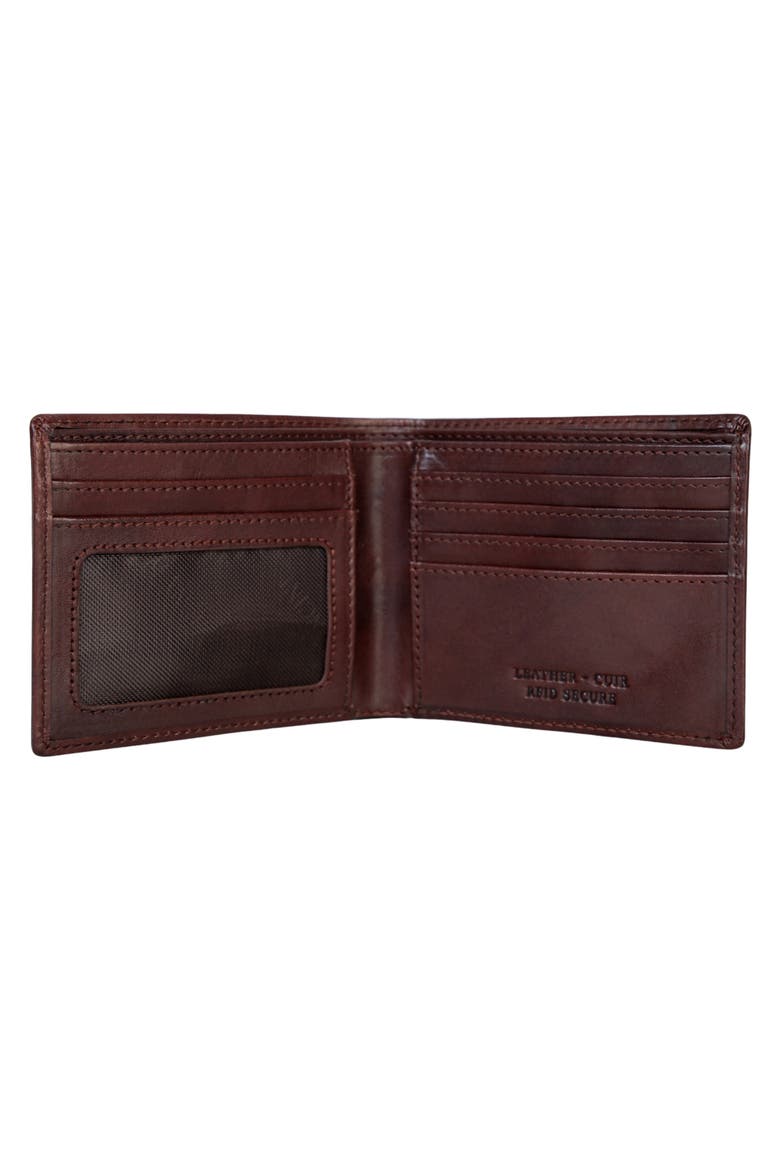 RFID Secure Leather Bifold Wallet, Alternate, color, BROWN