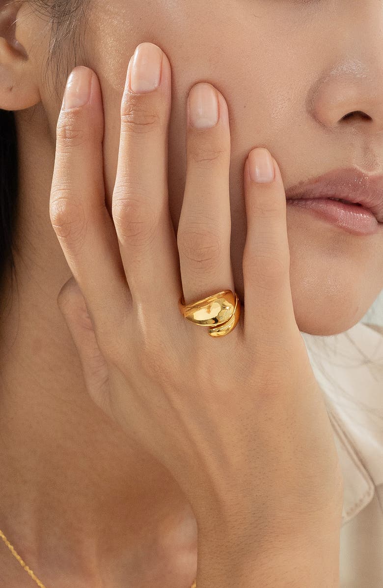 Bearfruit Jewelry 14k Gold Plated Shirley Ring Statement Chic Holiday Gift Idea, Alternate, color, Gold