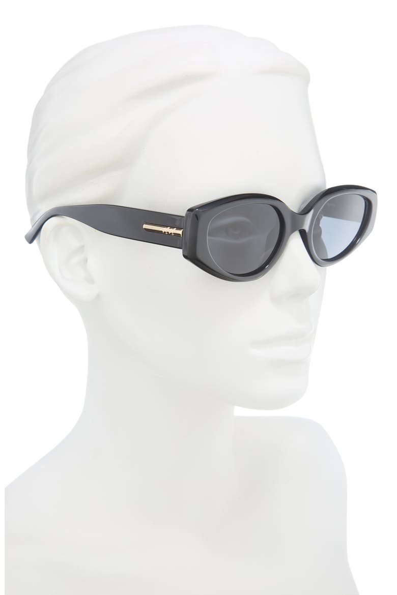 Fevered 53mm Oval Sunglasses, Alternate, color, BLACK / SMOKE MONO