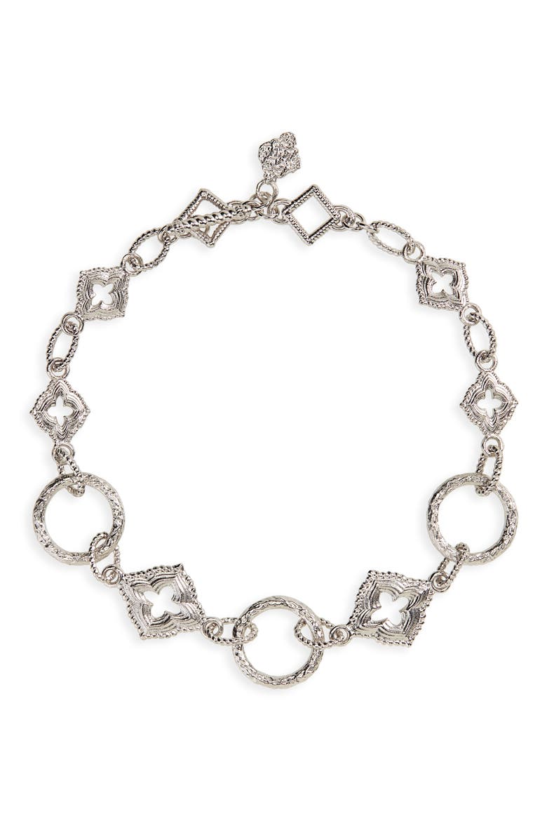 New World Silver Scroll Chain Link Bracelet, Main, color, SILVER