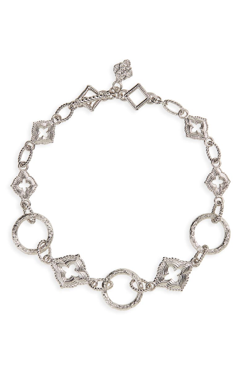 Armenta New World Silver Scroll Chain Link Bracelet, Main, color,