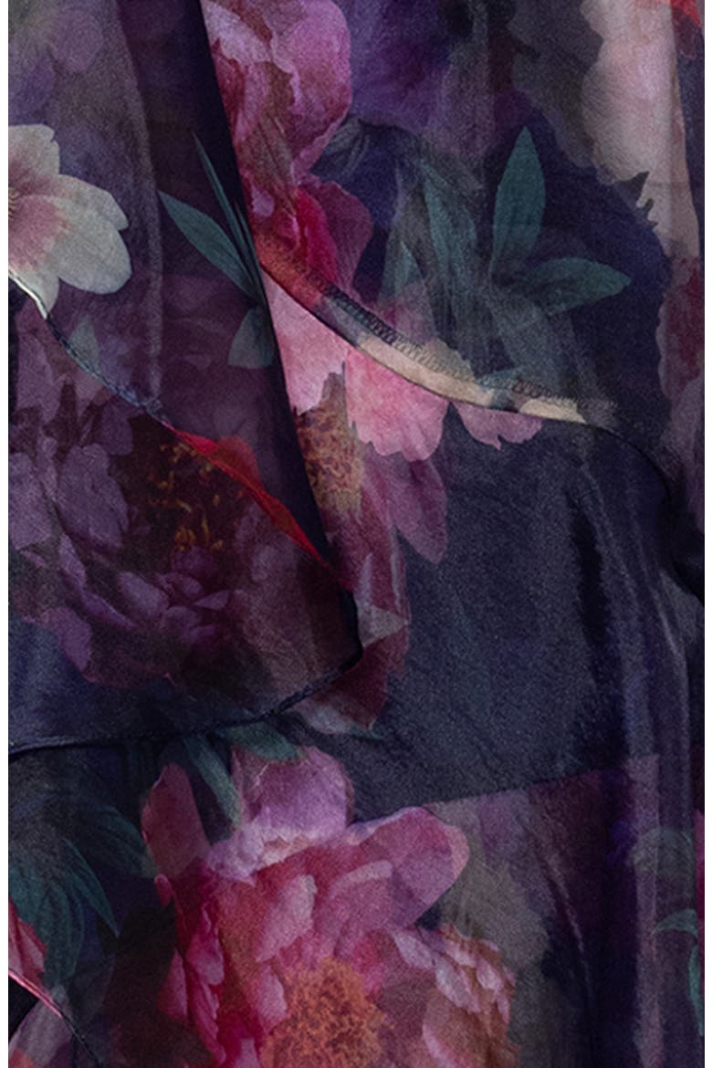 Floral Organza Gown, Alternate, color, NAVY/ MULTI
