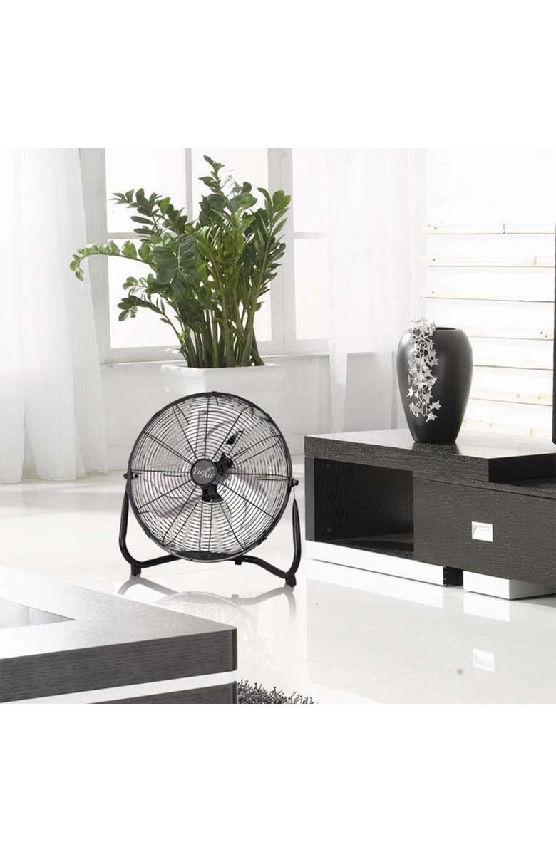 Vie Air 14 Inch Industrial High Velocity Heavy Duty Metal Floor Fan with 3 Speed Settings, Alternate, color, Black
