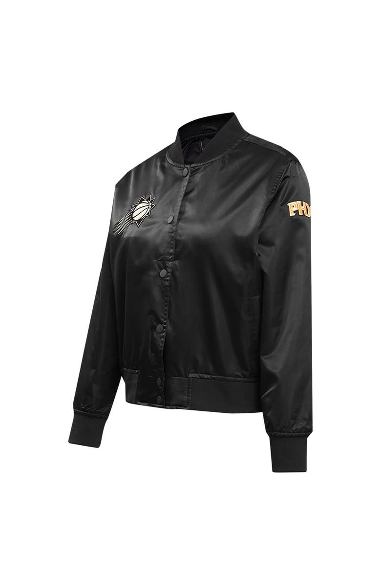 PRO STANDARD Women's Pro Standard Black Phoenix Suns Glam Satin Full-Snap Varsity Jacket, Alternate, color, 