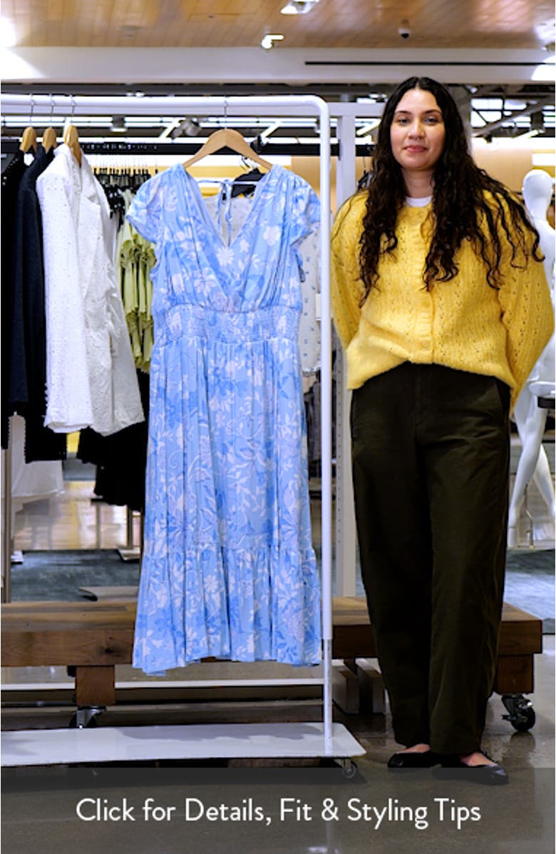 Seraphina Floral Maye Smocked Midi Dress, sales video thumbnail