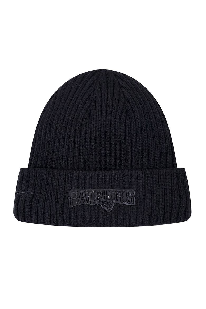 Men's Pro Standard New England Patriots Triple Black Cuffed Knit Hat, Alternate, color, Black