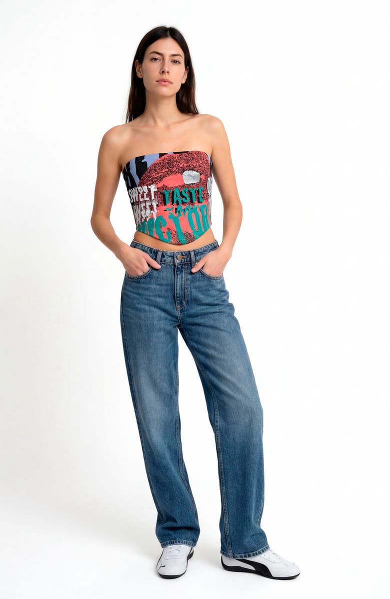 PUMA Dare To Graphic Tube Top, Alternate, color, Puma Black