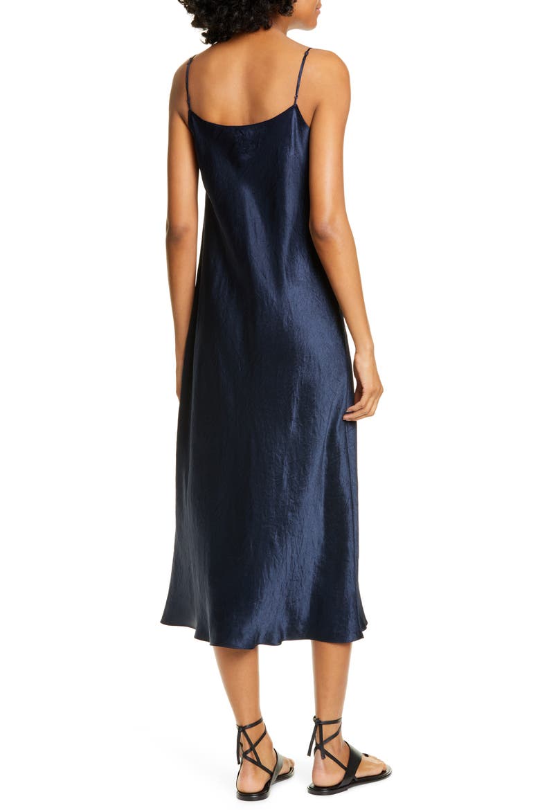 Satin Midi Slipdress, Alternate, color, COASTAL BLUE
