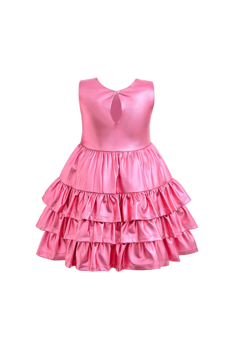Satin Ruffle Party Dress, Alternate, color, Pink