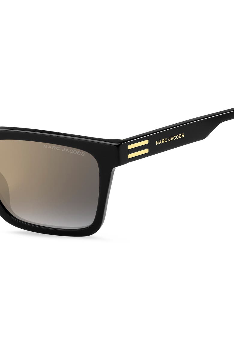 Marc Jacobs 53mm Gradient Square Sunglasses, Alternate, color, Black/ Gray Sf Gd Sp