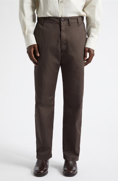 Tapered Cotton Twill Workwear Pants