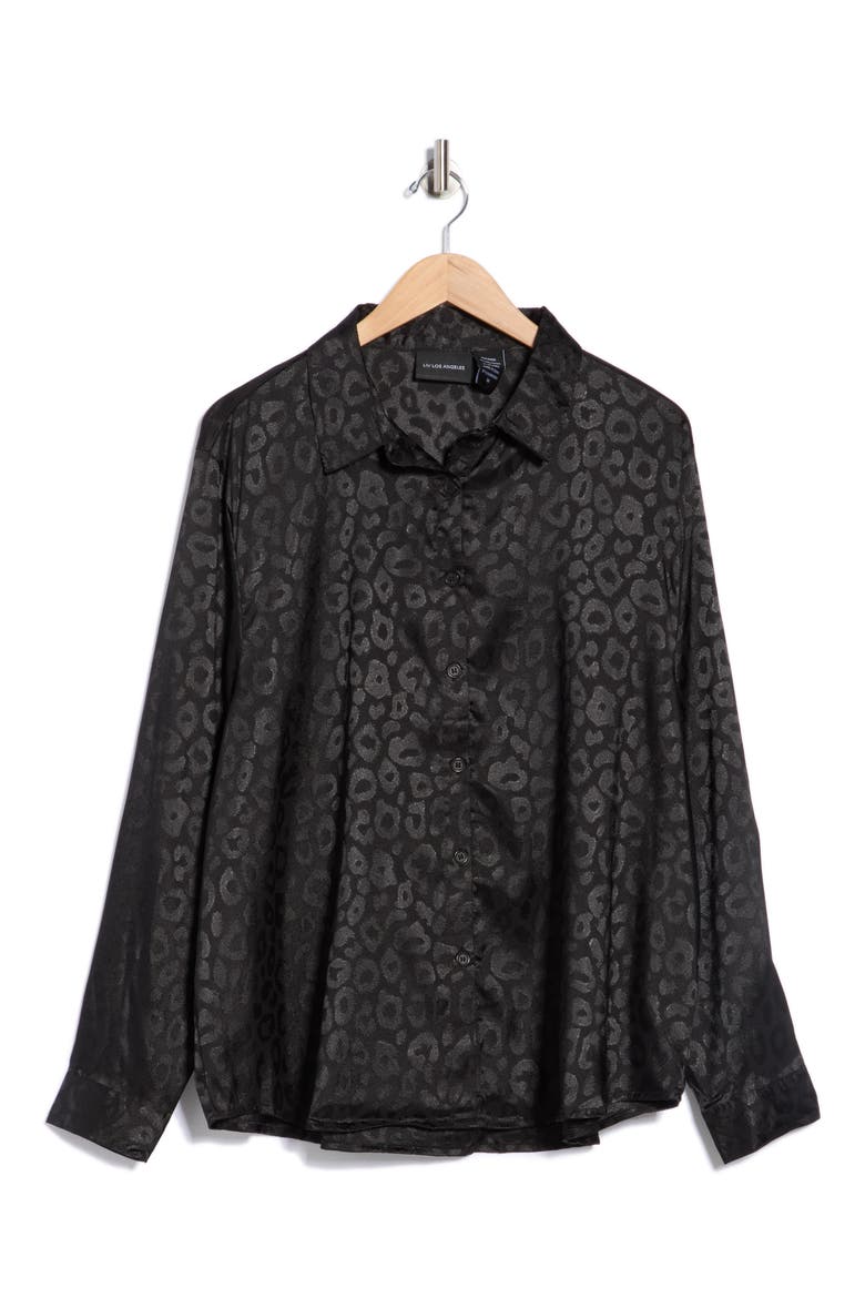 Long Sleeve Button-Up Shirt, Alternate, color, BLACK