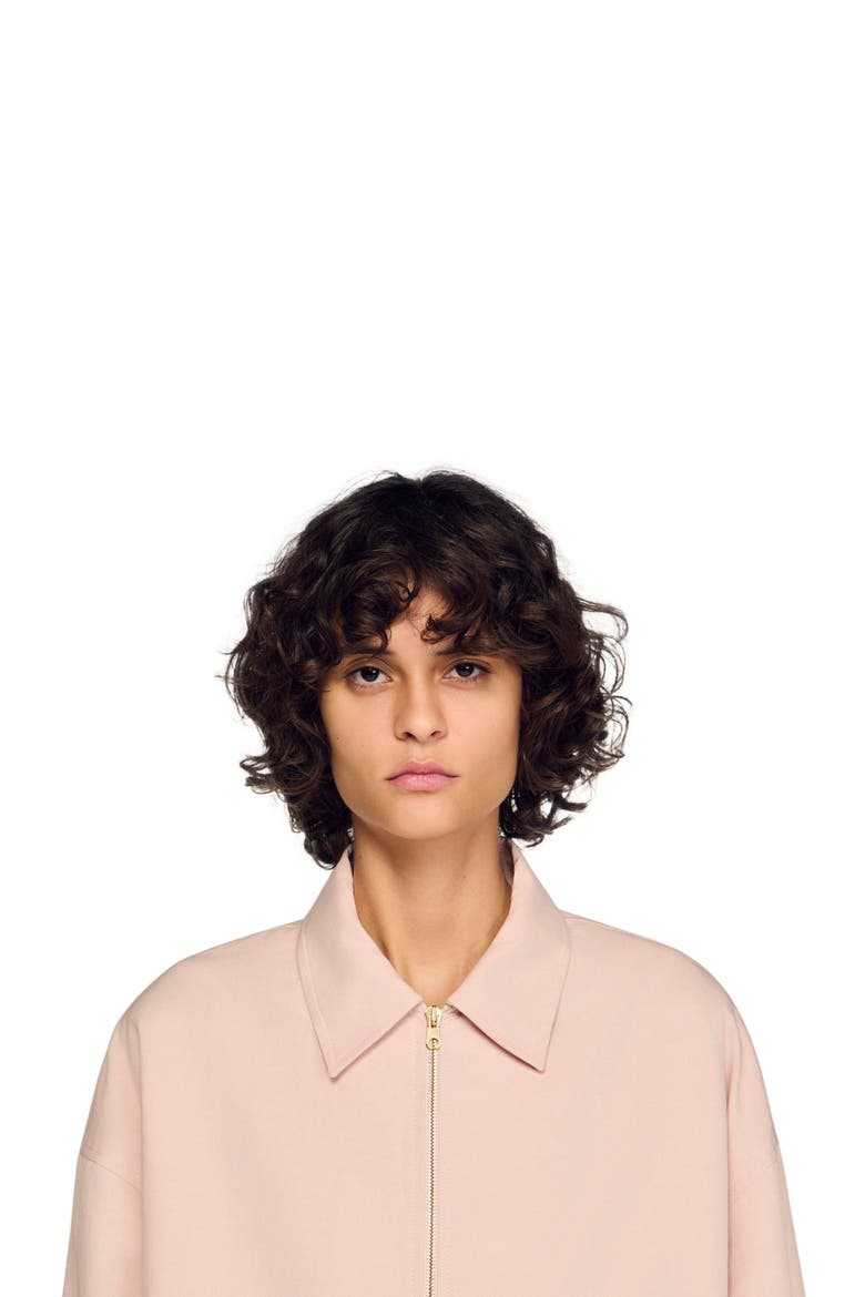 Cotton and linen jacket, Alternate, color, Pink