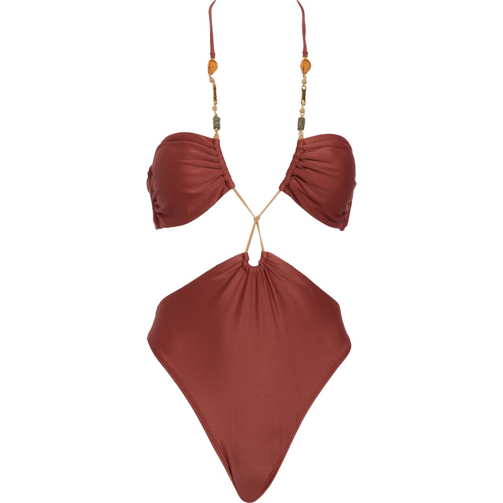 VIX SWIMWEAR VIX PAULA HERMANNY SOLID KAIA CUTOUT ONE-PIECE SWIMSUIT