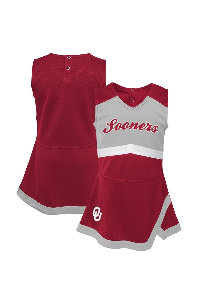 Outerstuff Girls Youth Crimson/Gray Oklahoma Sooners Cheer Captain Jumper Dress, Main, color, Crimson