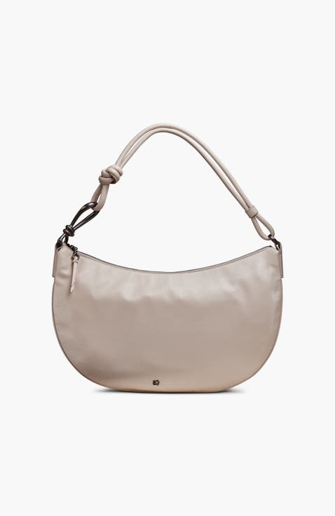 ★EMS★ NEW ENAMEL HOBO BAGGRAY BEIGE NEW ENAMEL HOBO BAG-GRAY BEIGE - EMIS