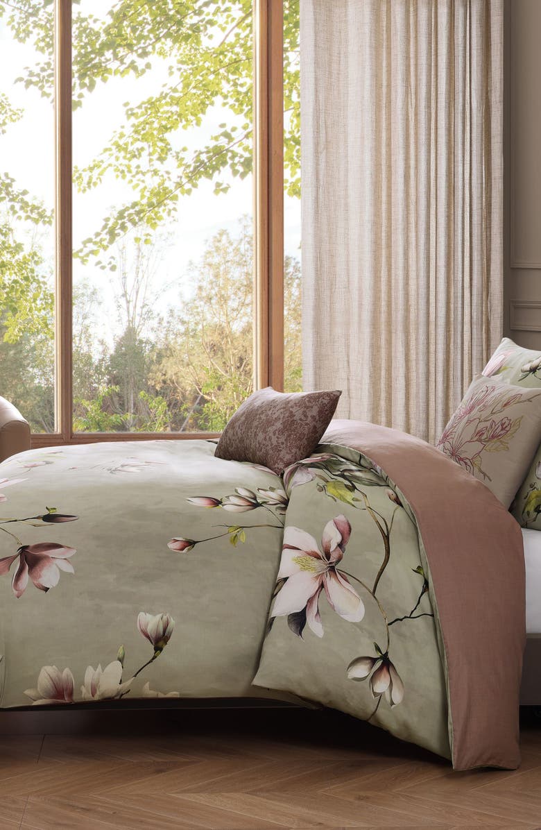 Bebejan 5-Piece Purple Lilies Reversible Comforter Set, Alternate, color, Purple