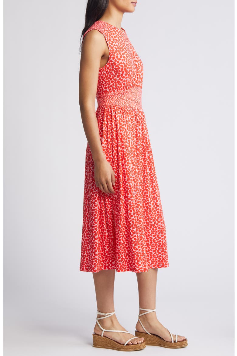 Waist Detail Sleeveless Dress, Alternate, color, POPPY RED BOTANIC SPRIG