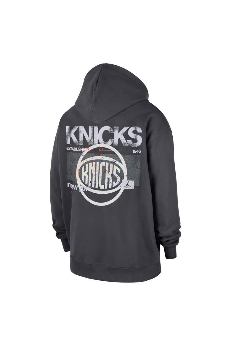Men's Jordan Brand Anthracite New York Knicks Statement Jumpman Flight Premiere Hoodie, Alternate, color, Anthracite