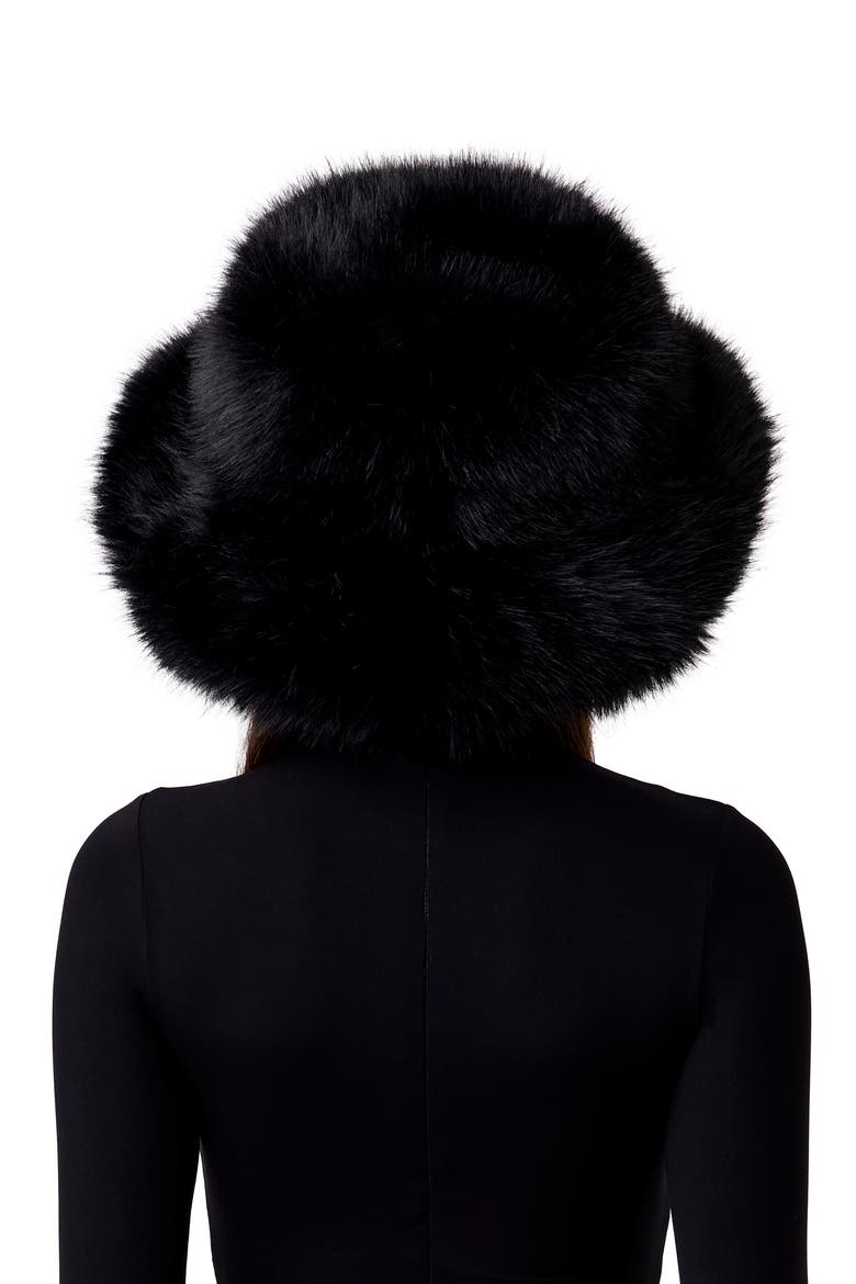 Oversize Faux Fur Bucket Hat, Alternate, color, BLACK
