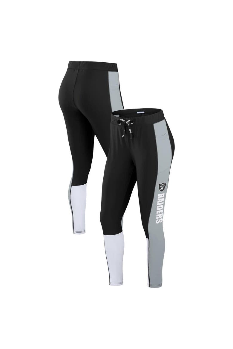 Women's WEAR by Erin Andrews Black/Gray Las Vegas Raiders Color-Block Leggings, Main, color, Black