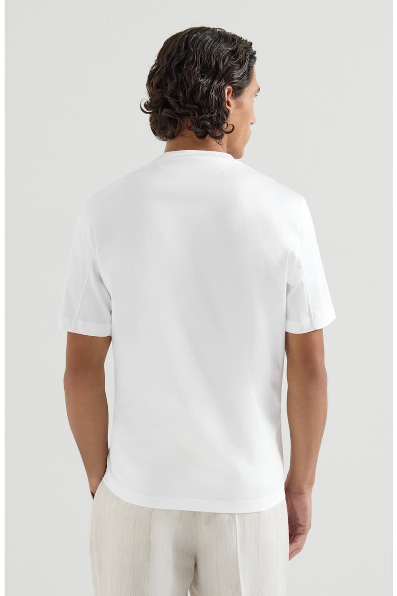 Cotton jersey T-shirt with piping, Alternate, color, White