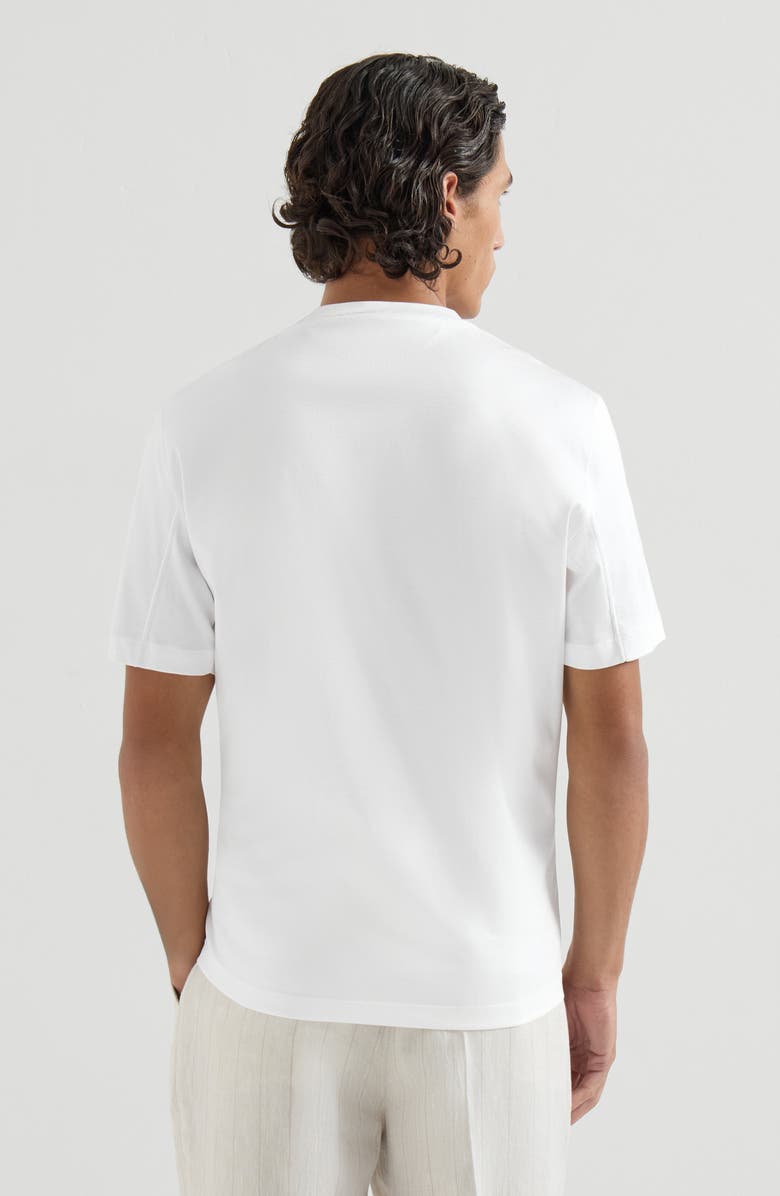 Brunello Cucinelli Cotton jersey T-shirt with piping, Alternate, color, White