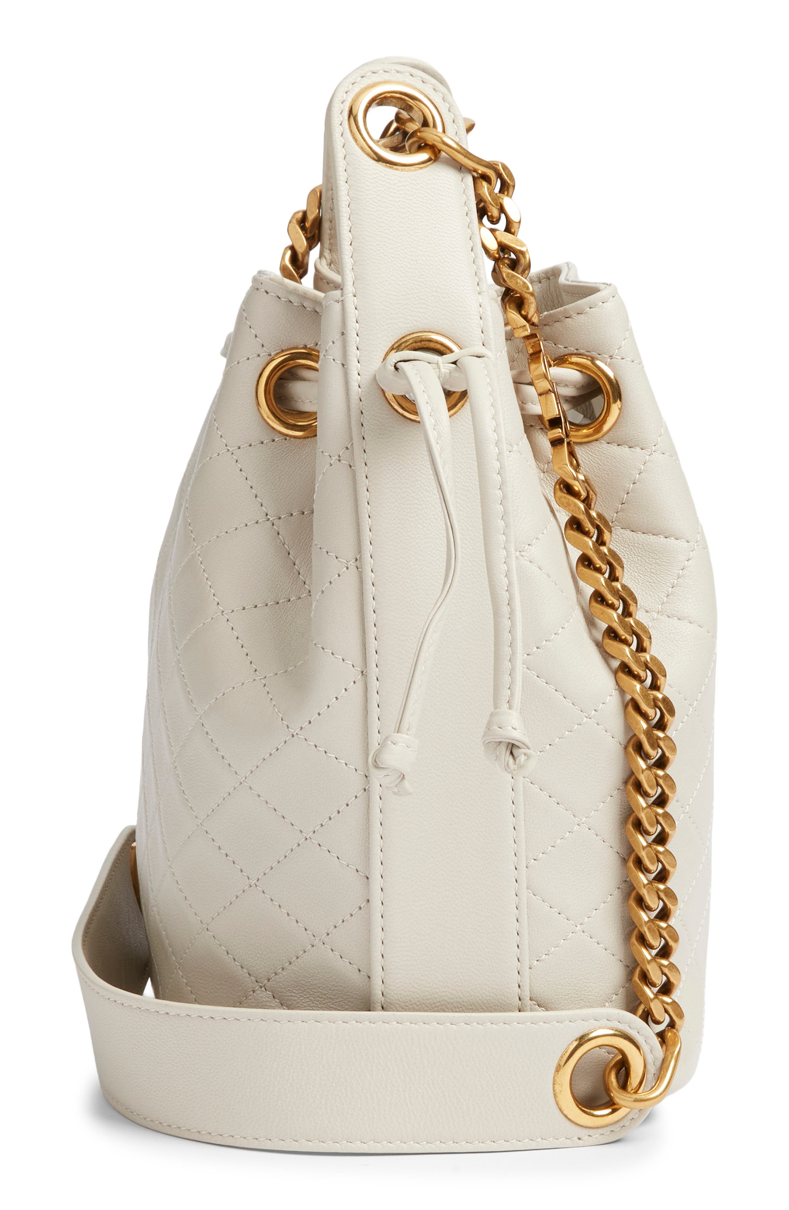 Cassandre Quilted Leather Bucket Bag, Alternate, color, BLANC VINTAGE