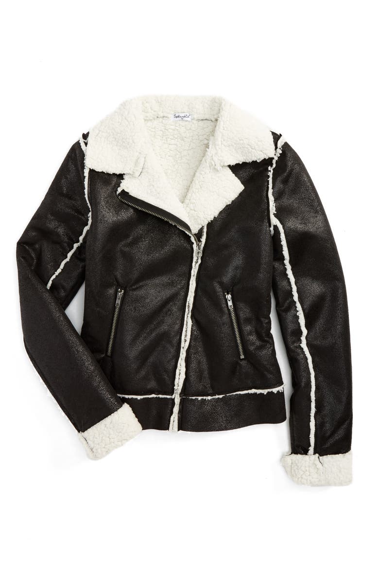 Splendid Fleece Moto Jacket, Main, color, 
