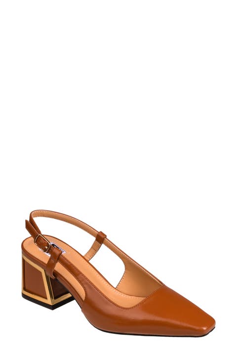 SL BLAKE SLINGBACK PUMPS CARAMEL CALFSKIN
