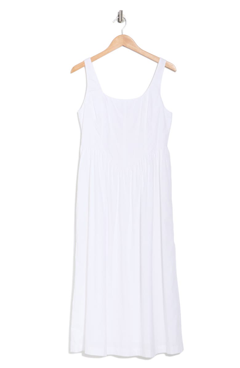 Ellen Tracy Bustier Poplin Dress, Main, color, White