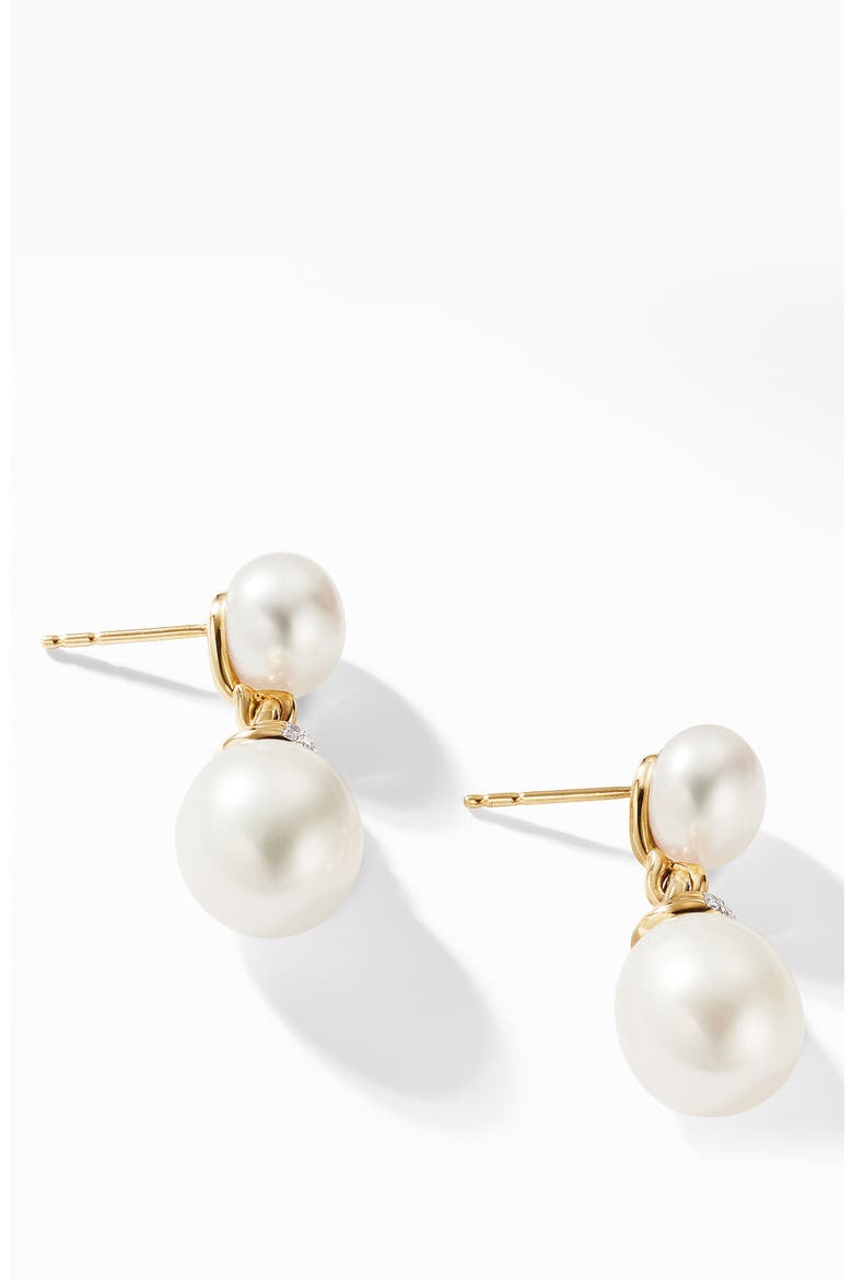 Helena Pearl 18K Yellow Gold Drop Earrings with Diamonds, Alternate, color, GOLD/ PEARL