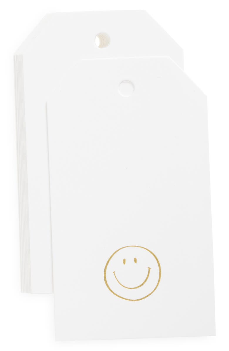 Sugar Paper Smiley Face Set of 10 Gift Tags, Main, color, 
