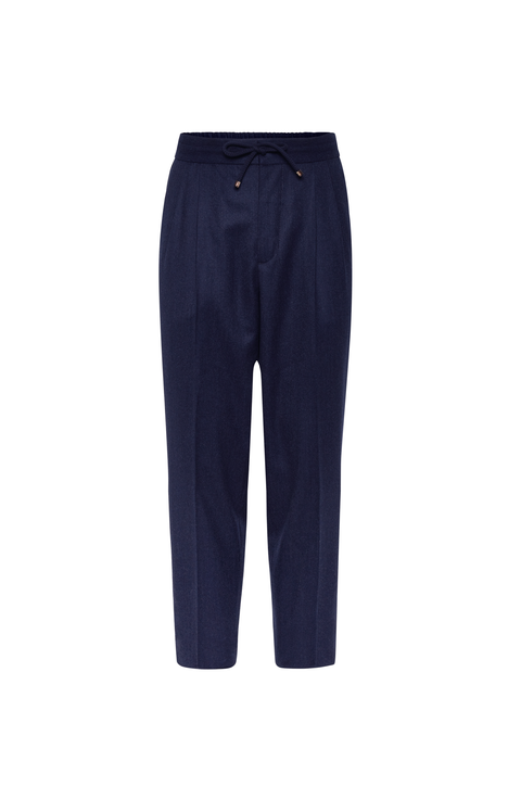 Virgin wool flannel trousers