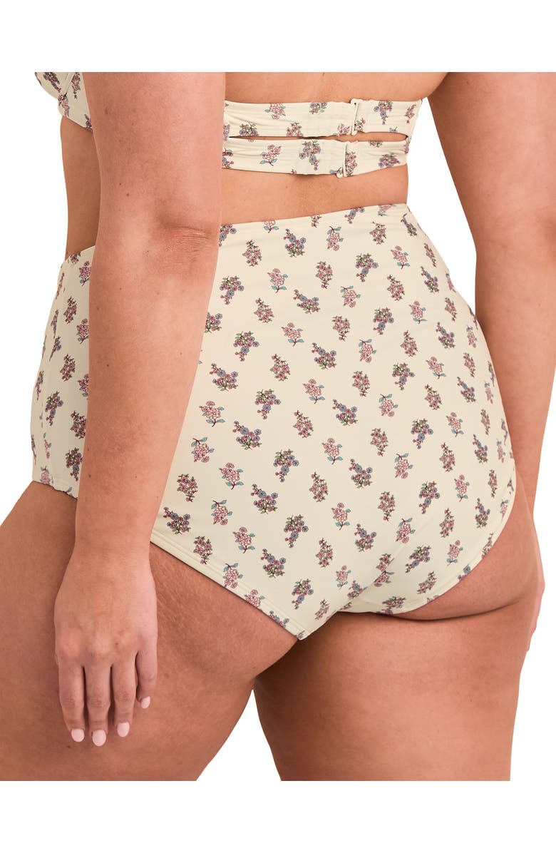 Adore Me Shelbie Swimwear High-Waist Bikini Bottom, Alternate, color, Floral Beige