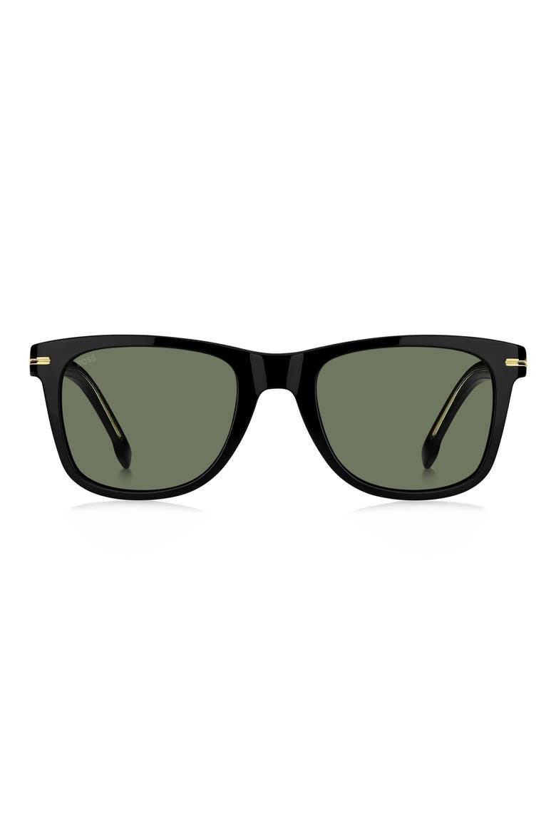52mm Square Sunglasses, Alternate, color, BLACK