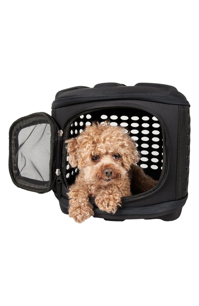 PET LIFE Circular Shelled Perforate Lightweight Collapsible Military Grade Transporter Pet Carrier, Alternate, color, 