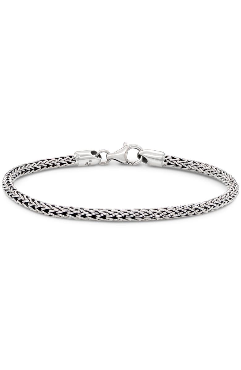 DEVATA Dragon Bone Chain Bracelet in Sterling Silver, 3mm, Main, color, Silver