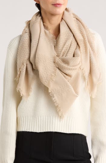 Vince Camuto Basketweave Scarf In Neutral