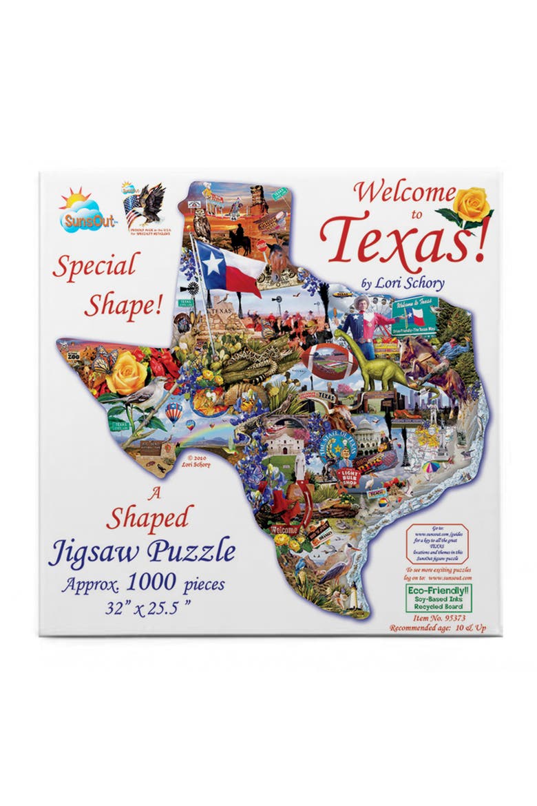 Welcome to Texas 1000 piece Jigsaw Puzzle for Adults Special Shape, Alternate, color, Multicolor