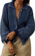 Faherty Sunwashed Indigo Cotton Lodge Cardigan