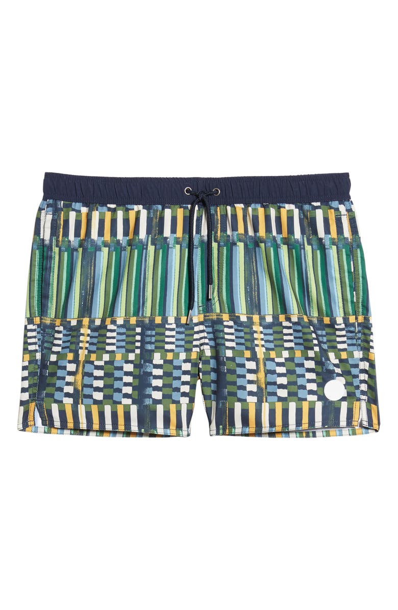 Native Youth Geo Print Swim Trunks, Alternate, color, 