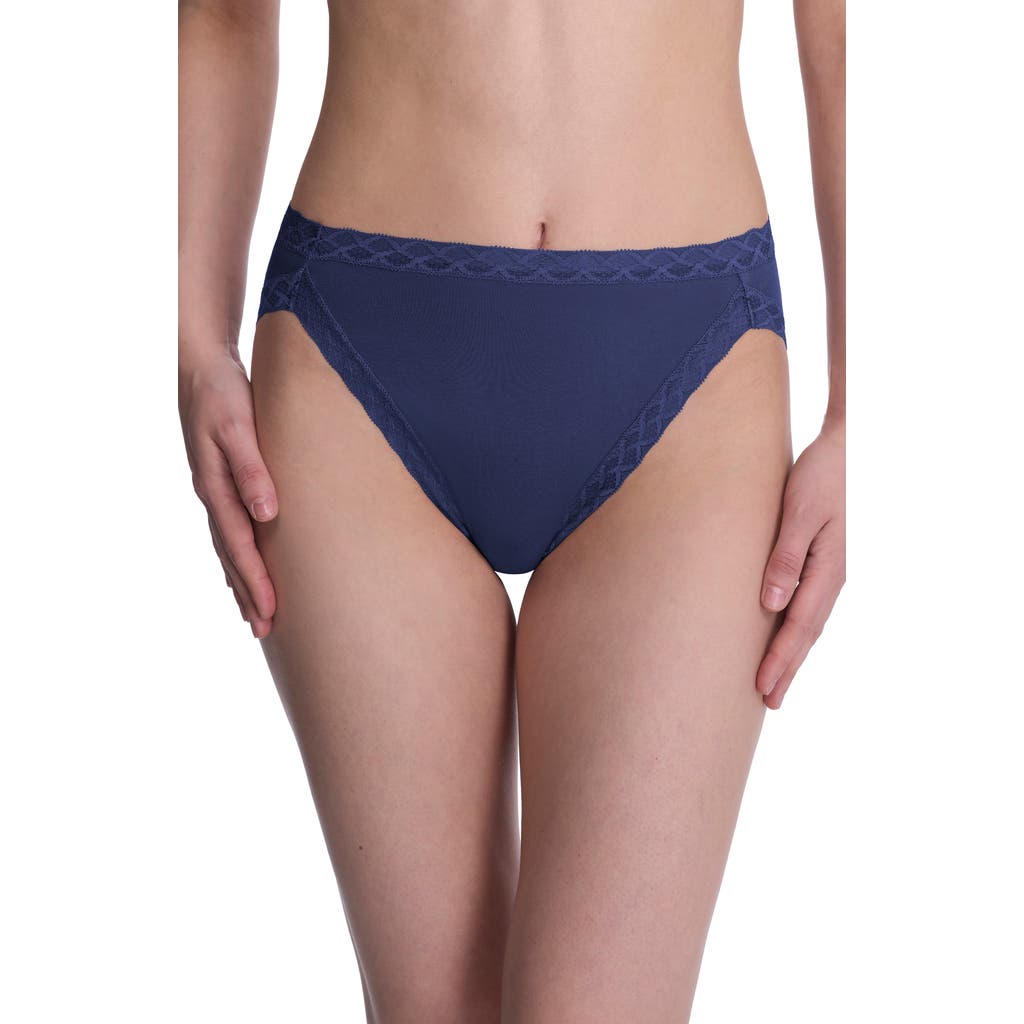 Natori Bliss Cotton French Cut Briefs In Blue